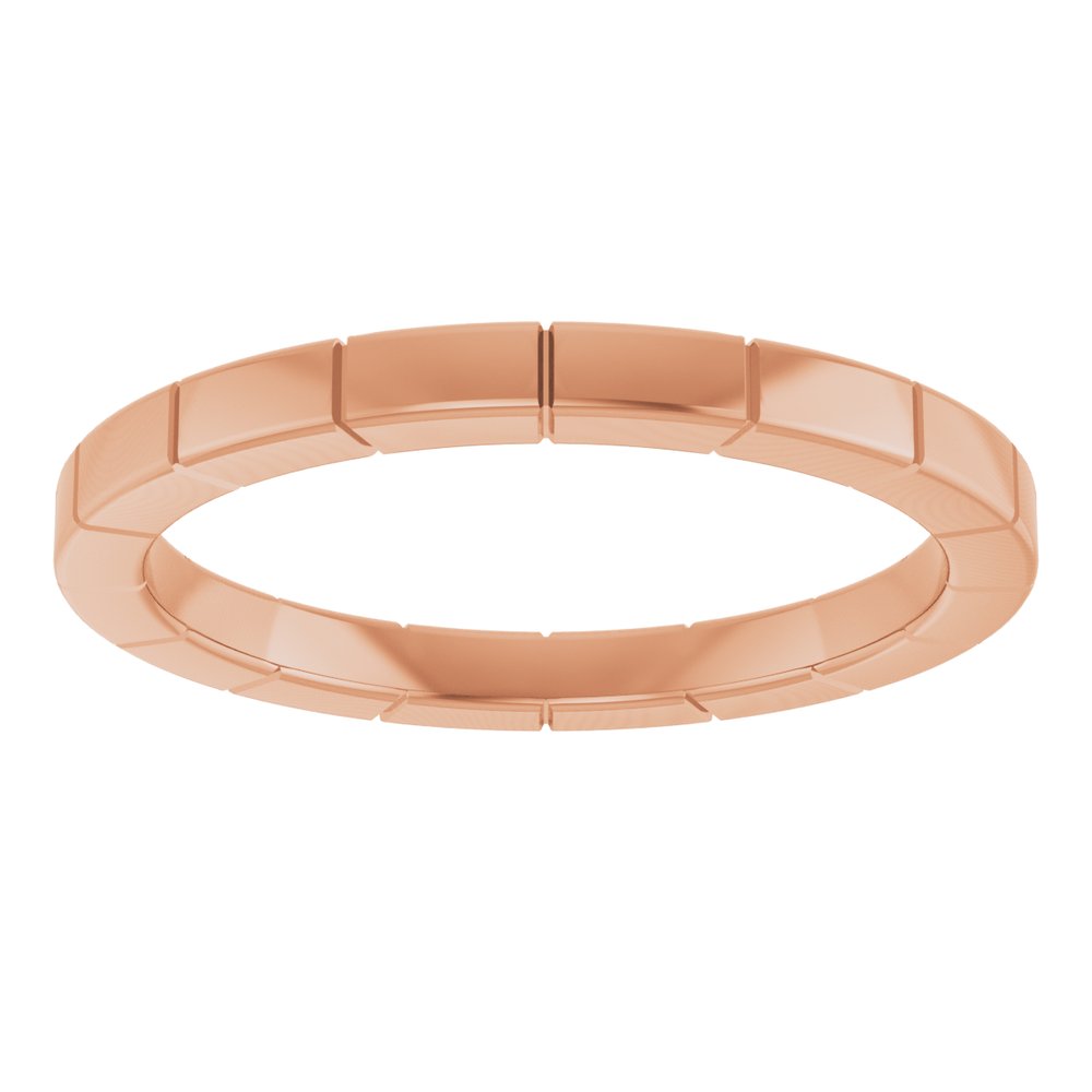 18K Rose Gold 2 mm Fluted Band Size 6