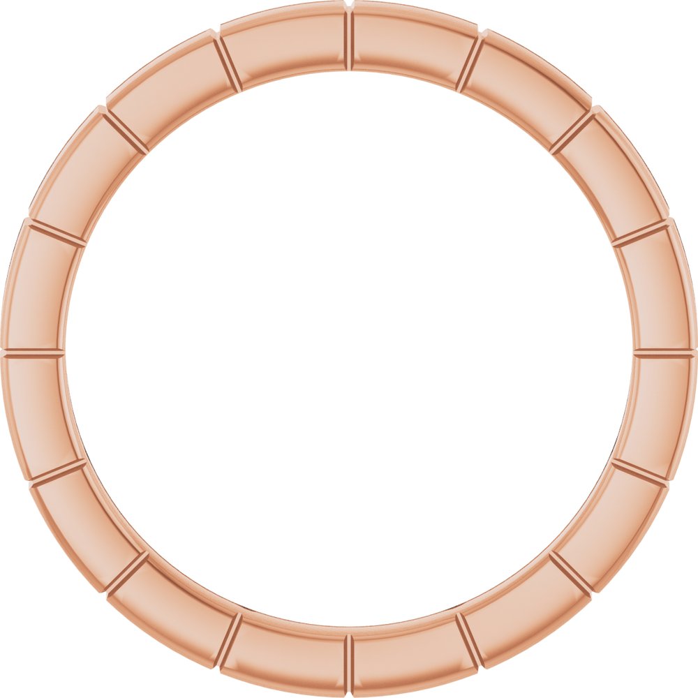 18K Rose Gold 2 mm Fluted Band Size 6