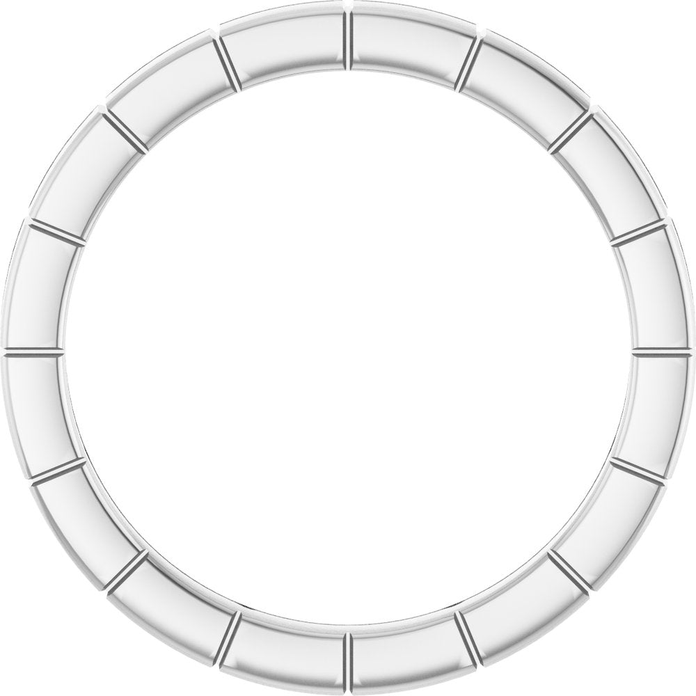 14K White Gold 2 mm Fluted Band Size 7