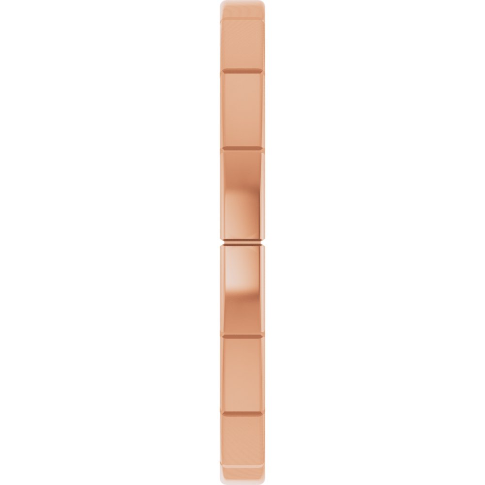 18K Rose Gold 2 mm Fluted Band Size 6
