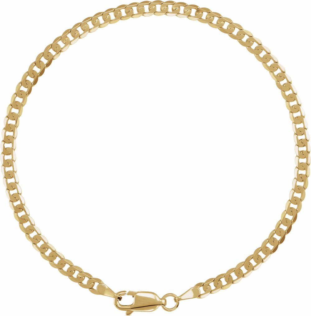 14K Yellow Gold 3 mm Curb 7" Chain