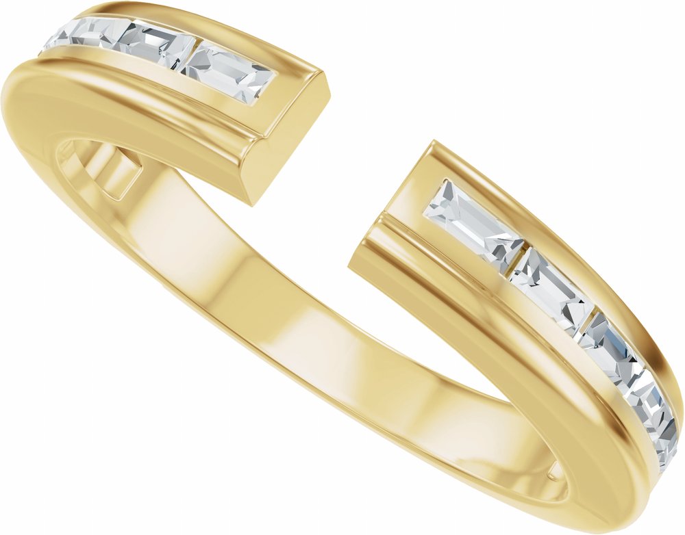 14K Yellow Gold 1/4 CTW Lab-Grown Diamond Open Band Size 7