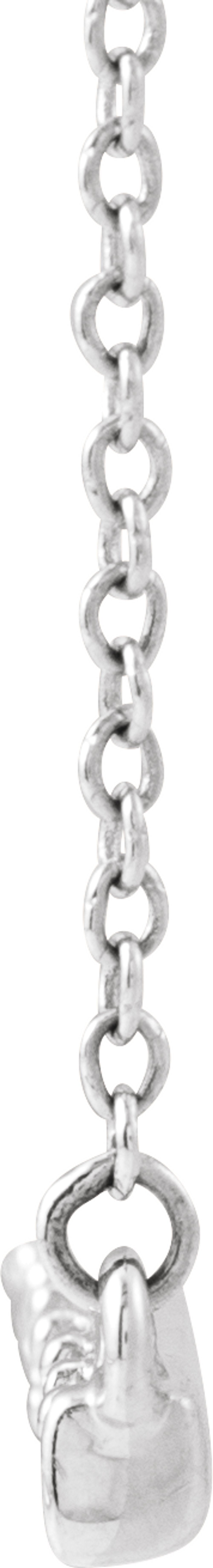 14K White Gold 1/2 CTW Natural Diamond Bar 16-18" Necklace