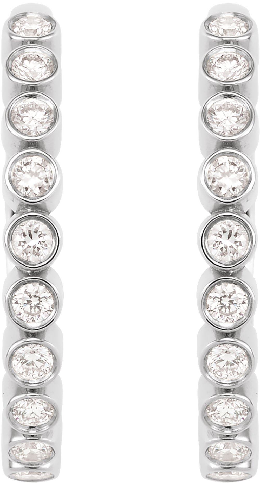 14K White Gold 1/4 CTW Lab-Grown Diamond Hinged Hoop Earrings