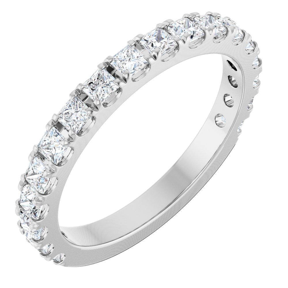 14K White Gold 5/8 CTW Natural Diamond French Set Anniversary Band