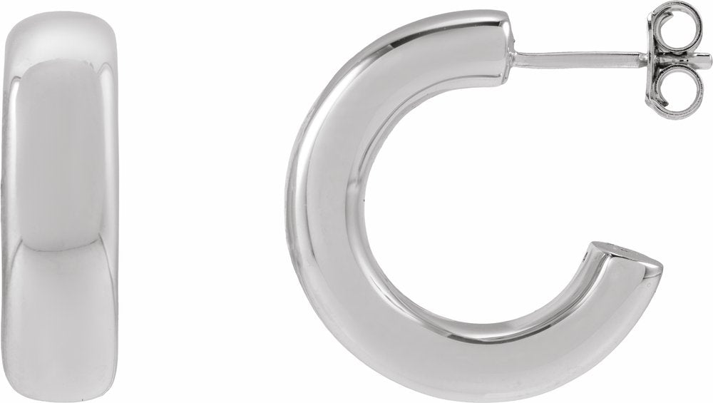 Sterling Silver Electroform Puffed 20 mm Hoop Earrings