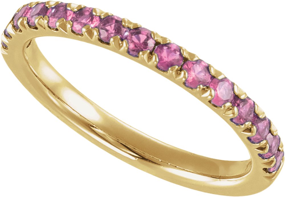 10K Yellow Gold Natural Pink Tourmaline Stackable Ring