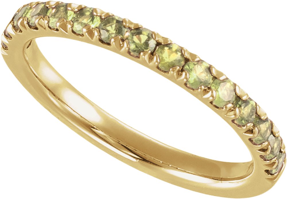 14K Yellow Gold Natural Peridot Stackable Ring