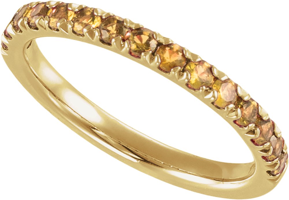 14K Yellow Gold Natural Citrine Stackable Ring
