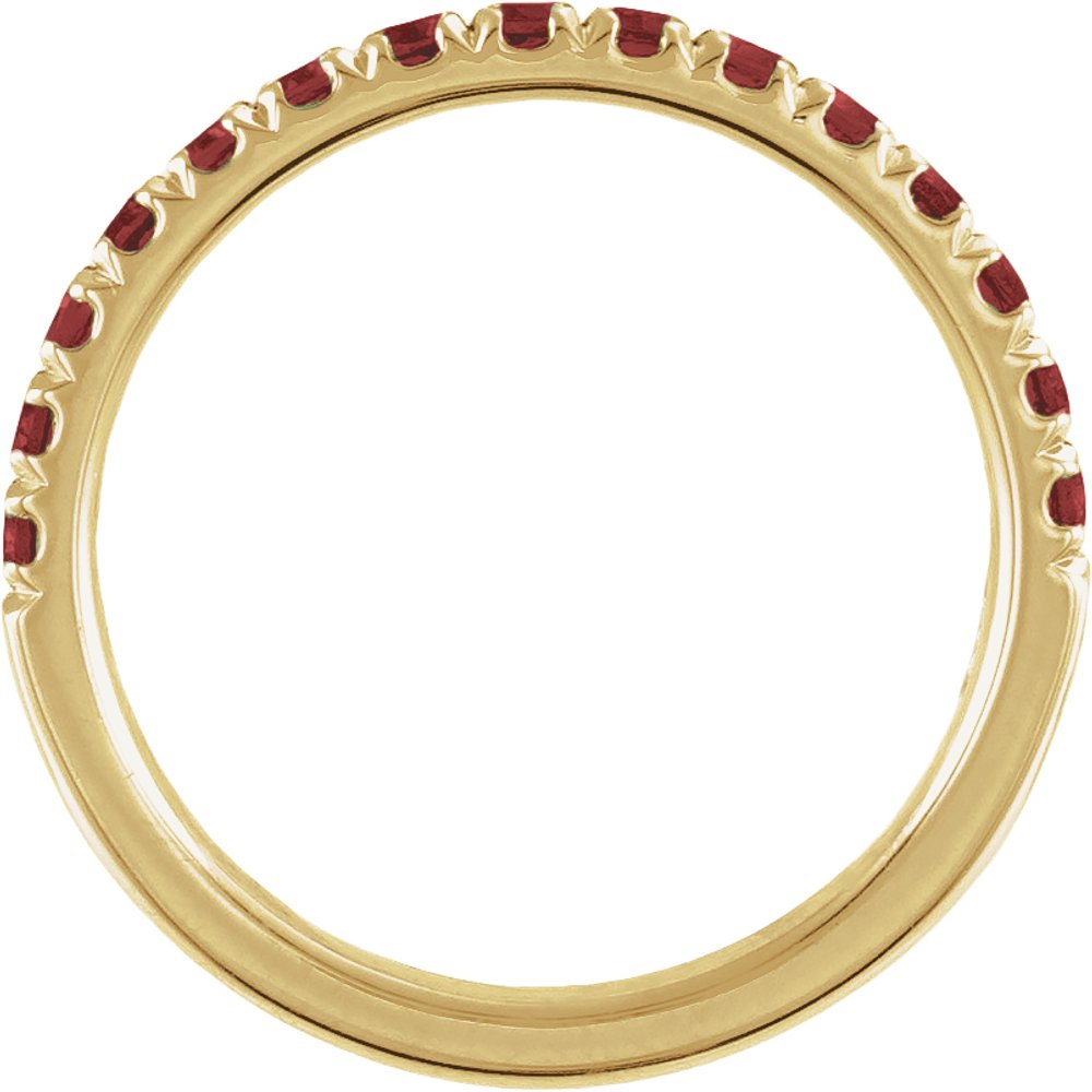 10K Yellow Gold Natural Mozambique Garnet Stackable Ring