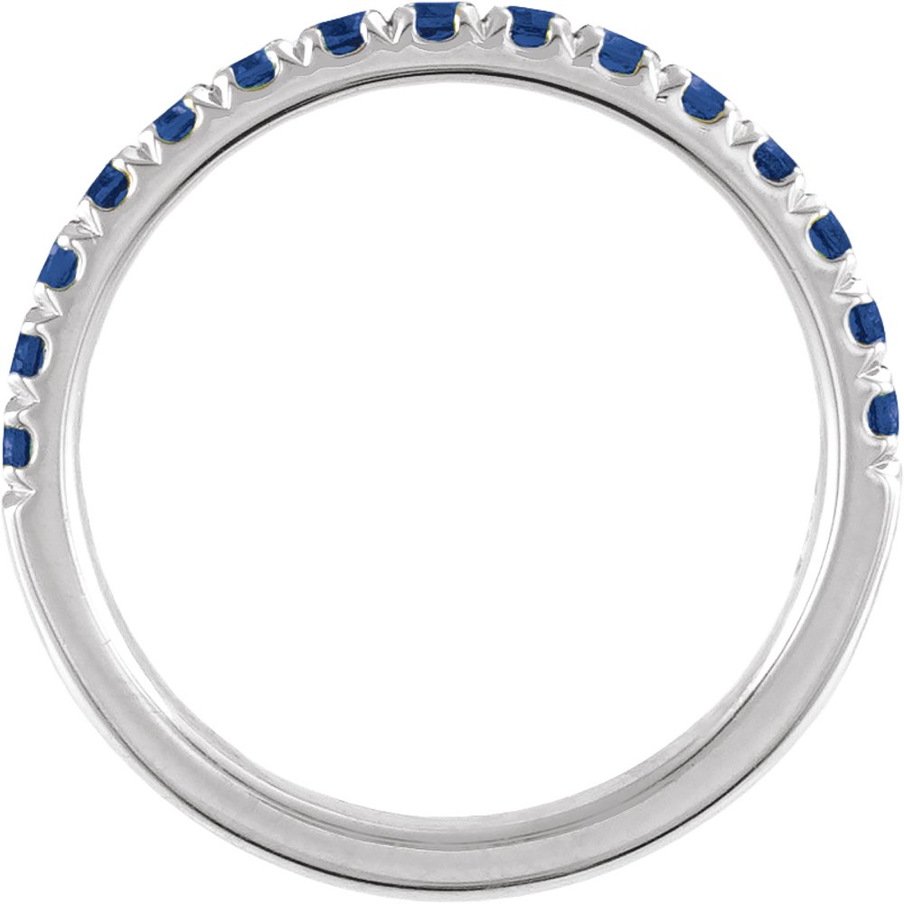 10K White Gold Natural Blue Sapphire Stackable Ring