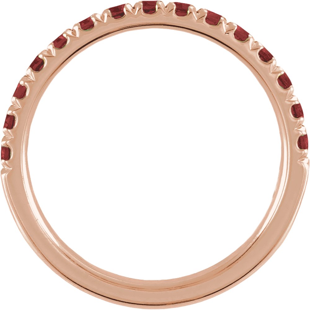 14K Rose Gold Natural Mozambique Garnet Stackable Ring
