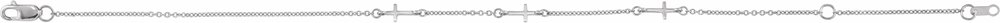 Sterling Silver Cross Station 6 1/2-7 1/2" Bracelet