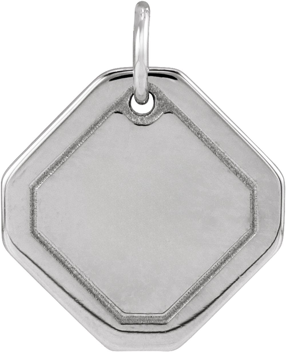 Sterling Silver Engravable Geometric Pendant