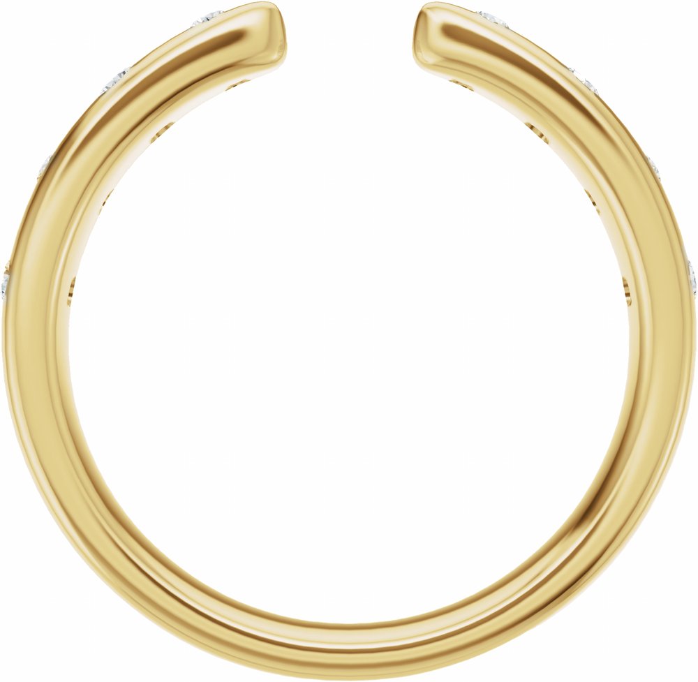 14K Yellow Gold 1/8 CTW Lab-Grown Diamond Open Band Size 7