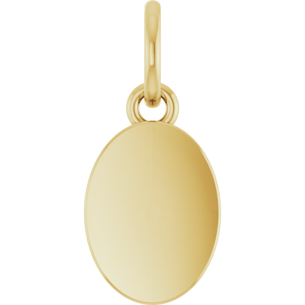 10K Yellow Gold Engravable Oval Pendant
