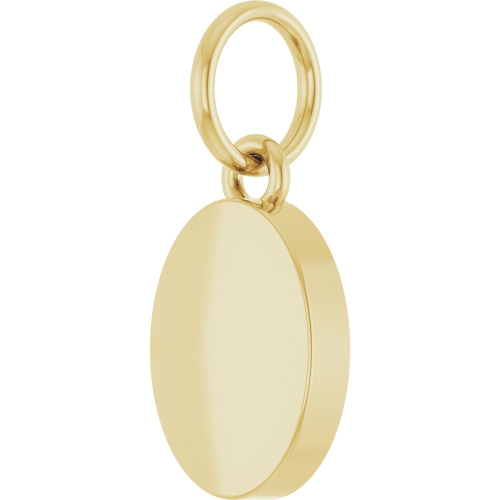 14K Yellow Gold Engravable Oval Pendant