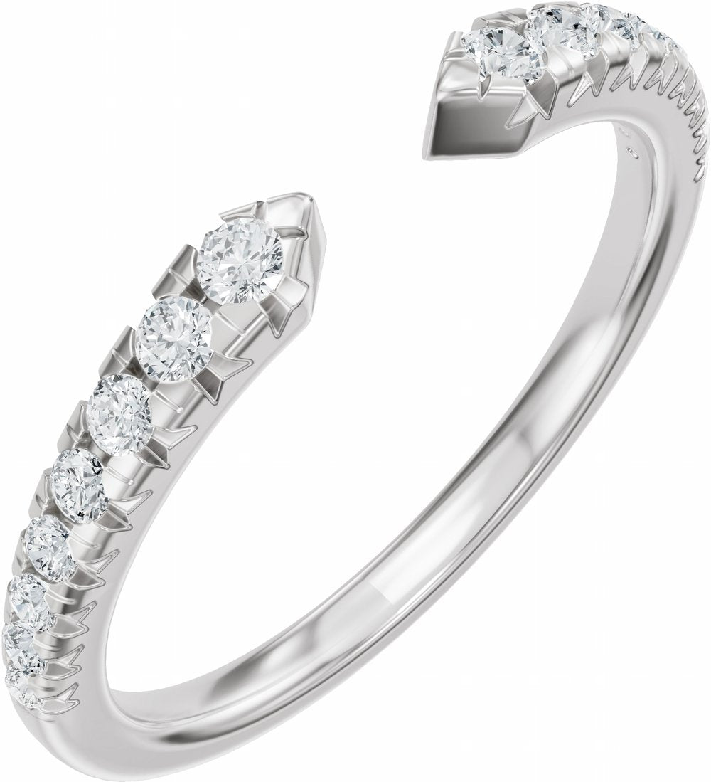 14K White Gold 1/4 CTW Lab-Grown Diamond French-Set Open Band Size 7