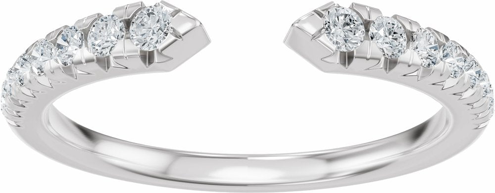 14K White Gold 1/4 CTW Lab-Grown Diamond French-Set Open Band Size 7