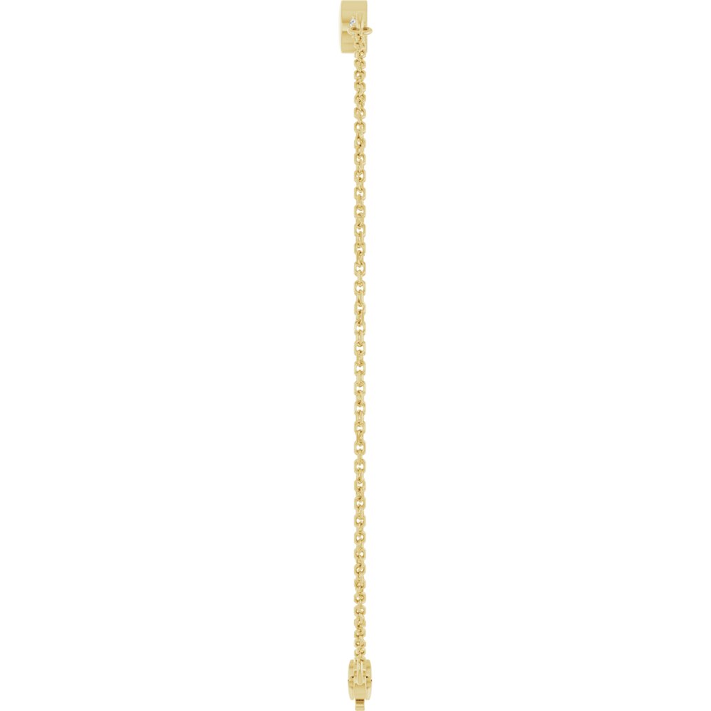 14K Yellow Gold Engravable .03 CT Lab-Grown Diamond 6 1/2-7 1/2" Bracelet