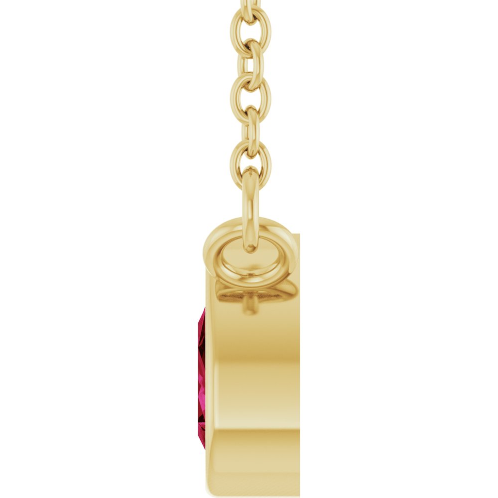 14K Yellow Gold Lab-Grown Ruby 18" Necklace