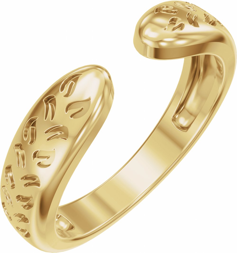 14K Yellow Gold 3 mm Nature-Inspired Open Band Size 7