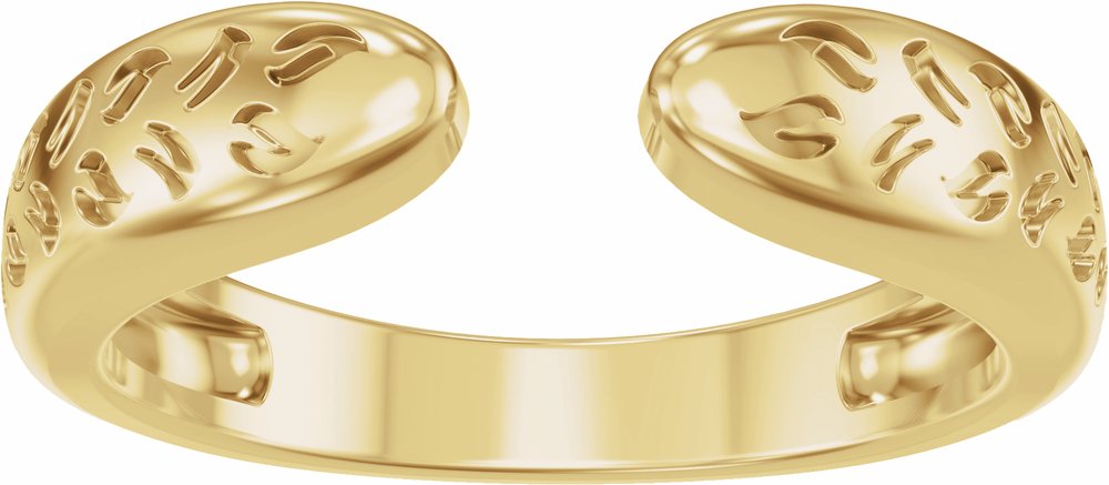 14K Yellow Gold 3 mm Nature-Inspired Open Band Size 7