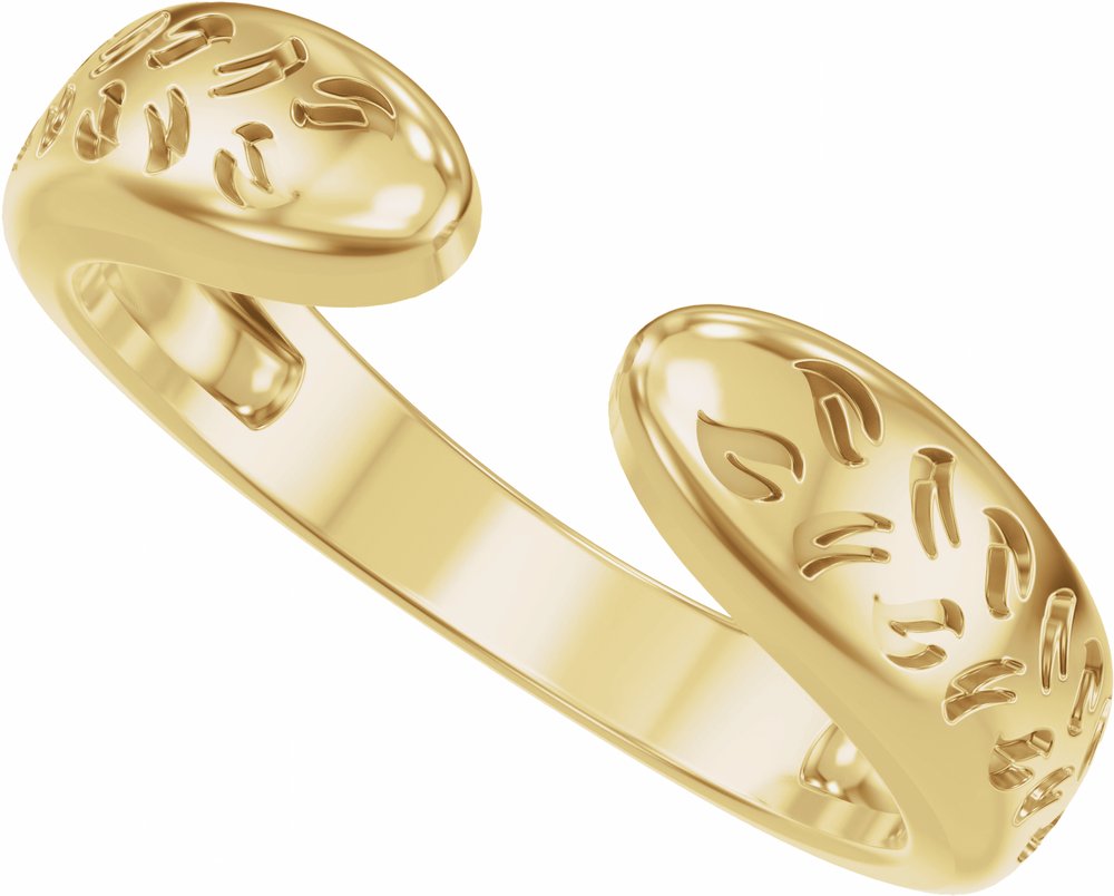 14K Yellow Gold 3 mm Nature-Inspired Open Band Size 7