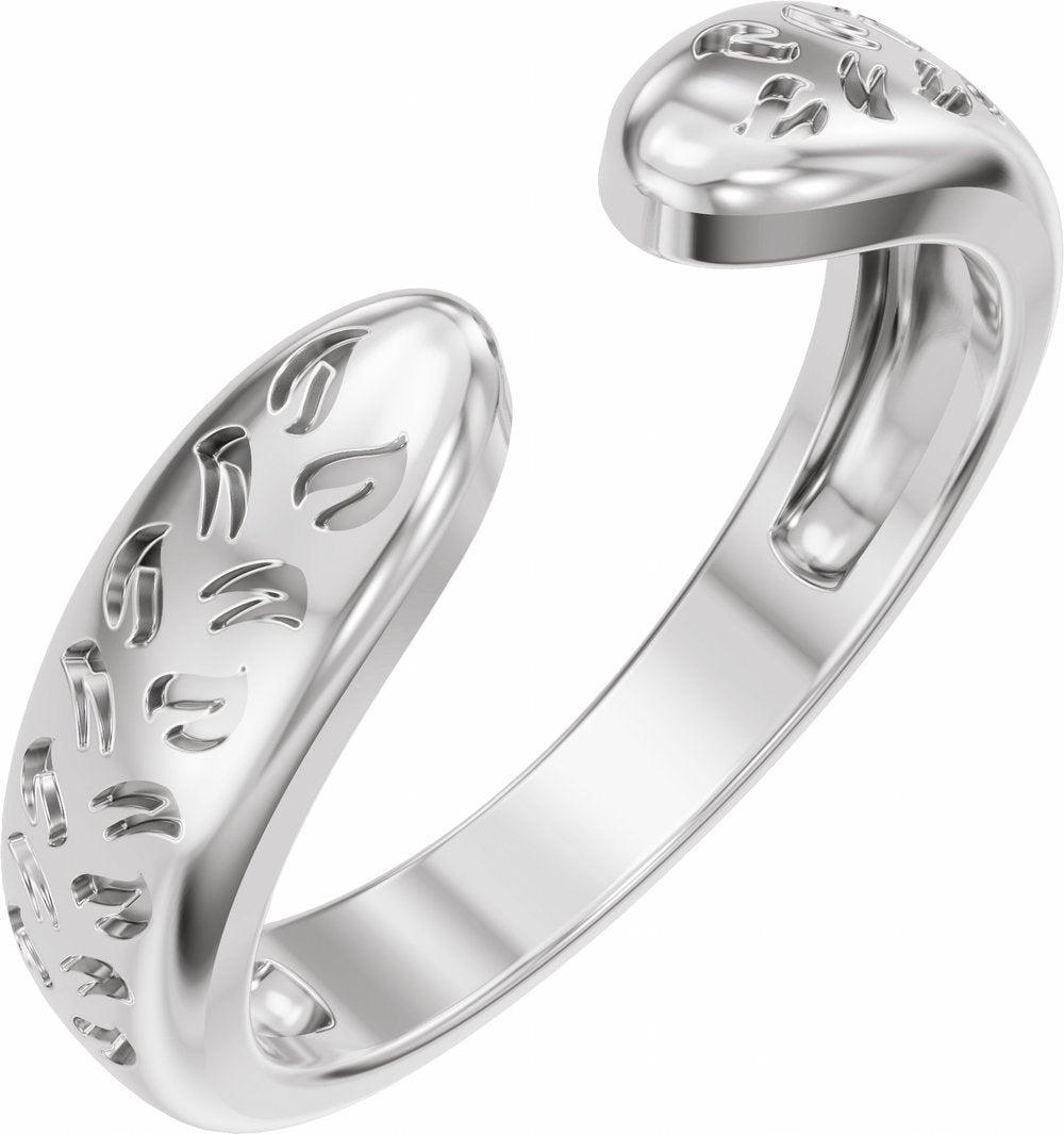 14K White Gold 3 mm Nature-Inspired Open Band Size 7