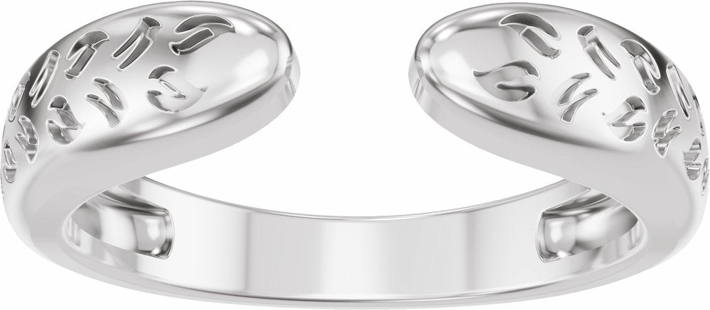 14K White Gold 3 mm Nature-Inspired Open Band Size 7
