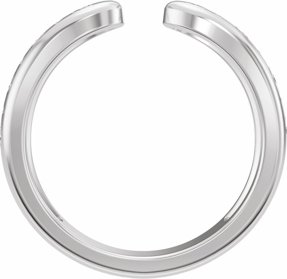 14K White Gold 3 mm Nature-Inspired Open Band Size 7