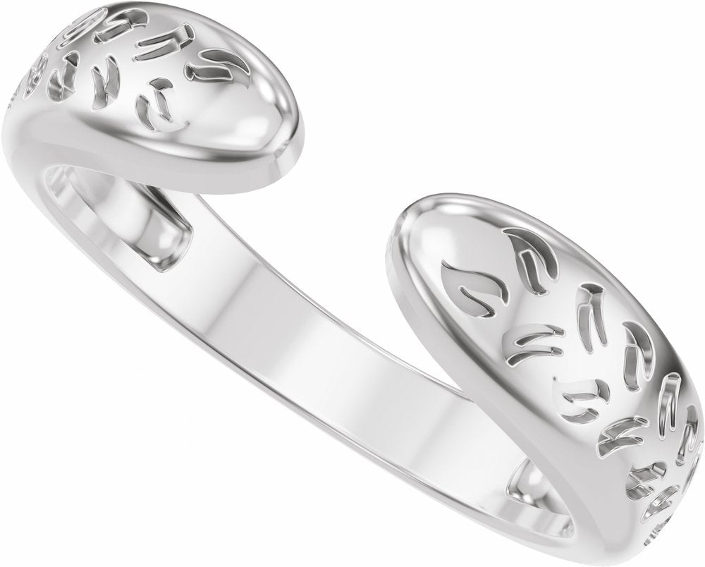 14K White Gold 3 mm Nature-Inspired Open Band Size 7