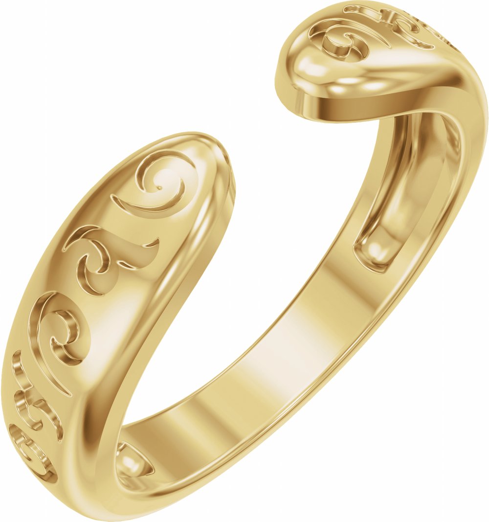 14K Yellow Gold 3 mm Vintage-Inspired Open Band Size 7