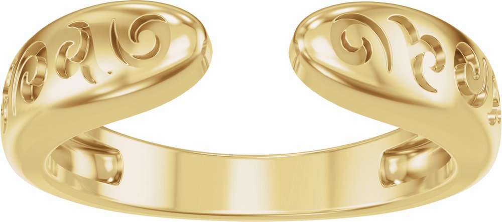 14K Yellow Gold 3 mm Vintage-Inspired Open Band Size 7