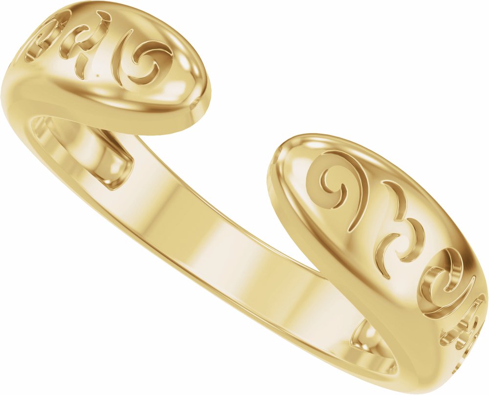 14K Yellow Gold 3 mm Vintage-Inspired Open Band Size 7