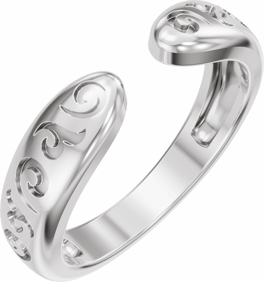 14K White Gold 3 mm Vintage-Inspired Open Band Size 7