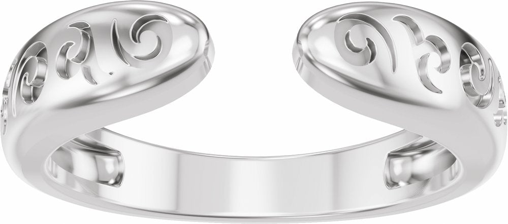14K White Gold 3 mm Vintage-Inspired Open Band Size 7