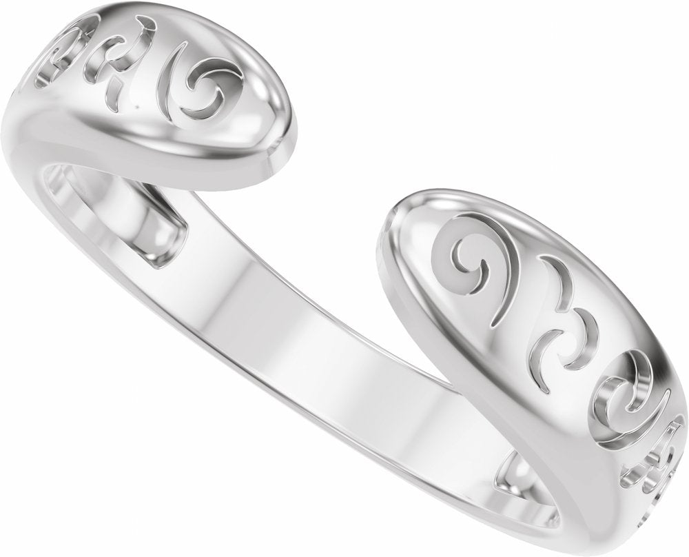 14K White Gold 3 mm Vintage-Inspired Open Band Size 7