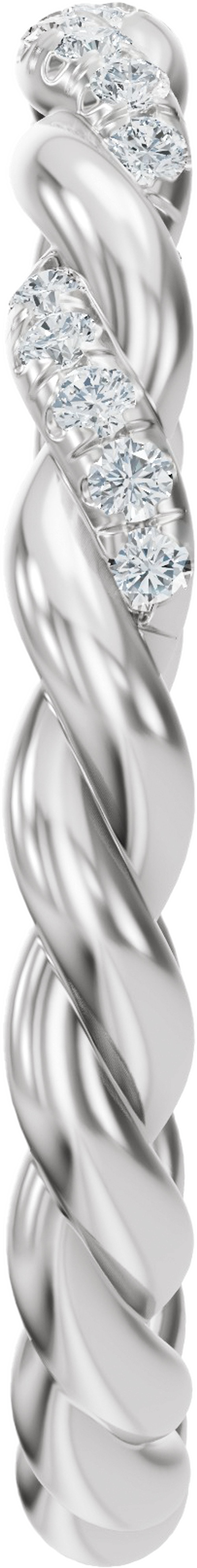 14K White Gold .08 CTW Lab-Grown Diamond Rope Open Band Size 6