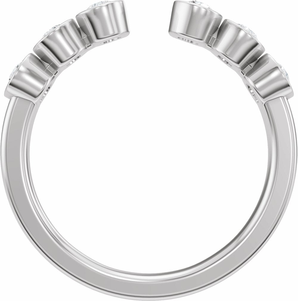 14K White Gold 1/3 CTW Lab-Grown Diamond Bezel-Set Open Band Size 7