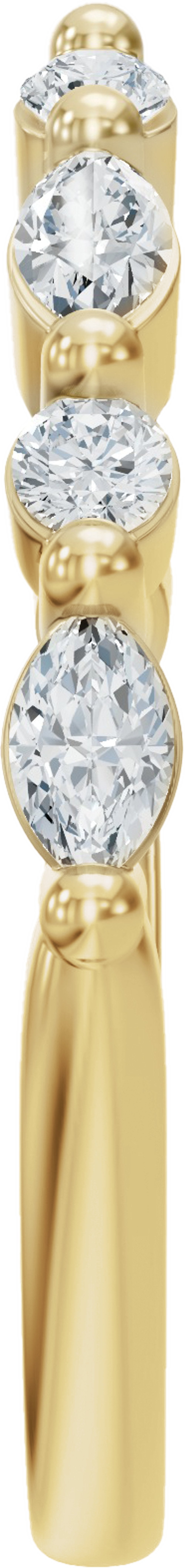 14K Yellow Gold 1/3 CTW Lab-Grown Diamond Vintage-Inspired Open Band