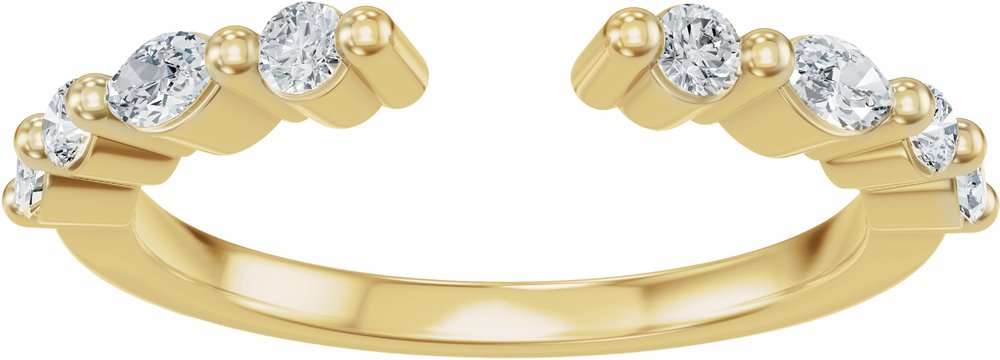 14K Yellow Gold 1/3 CTW Lab-Grown Diamond Vintage-Inspired Open Band
