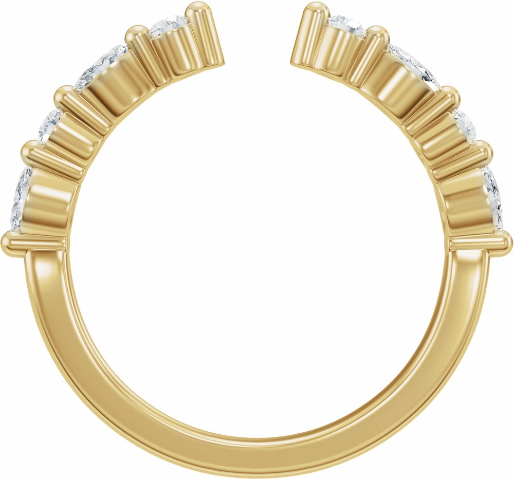 14K Yellow Gold 1/3 CTW Lab-Grown Diamond Vintage-Inspired Open Band