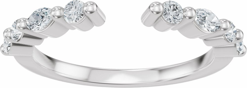 14K White Gold 1/3 CTW Lab-Grown Diamond Vintage-Inspired Open Band