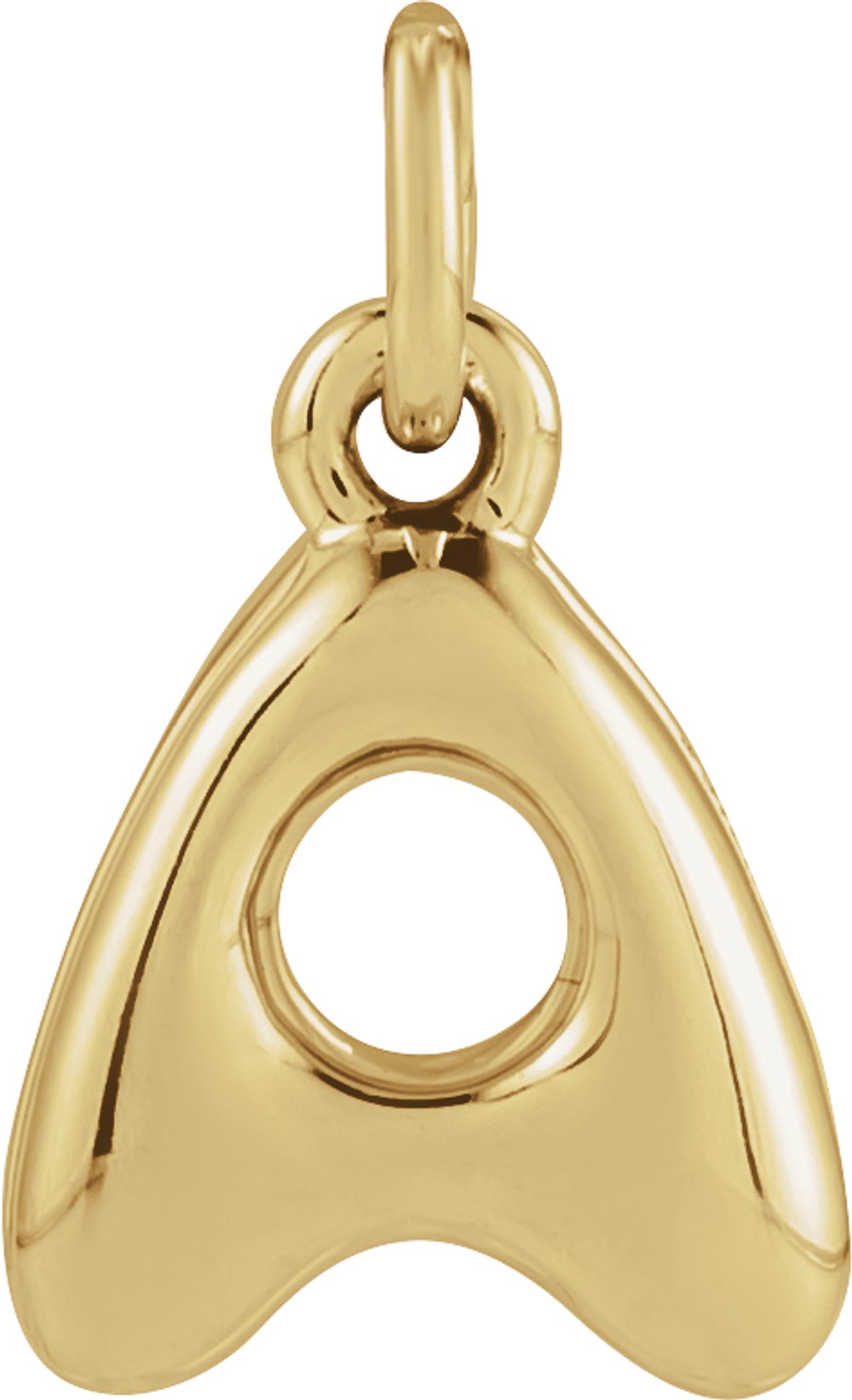 14K Yellow Gold Bubble Initial A Pendant