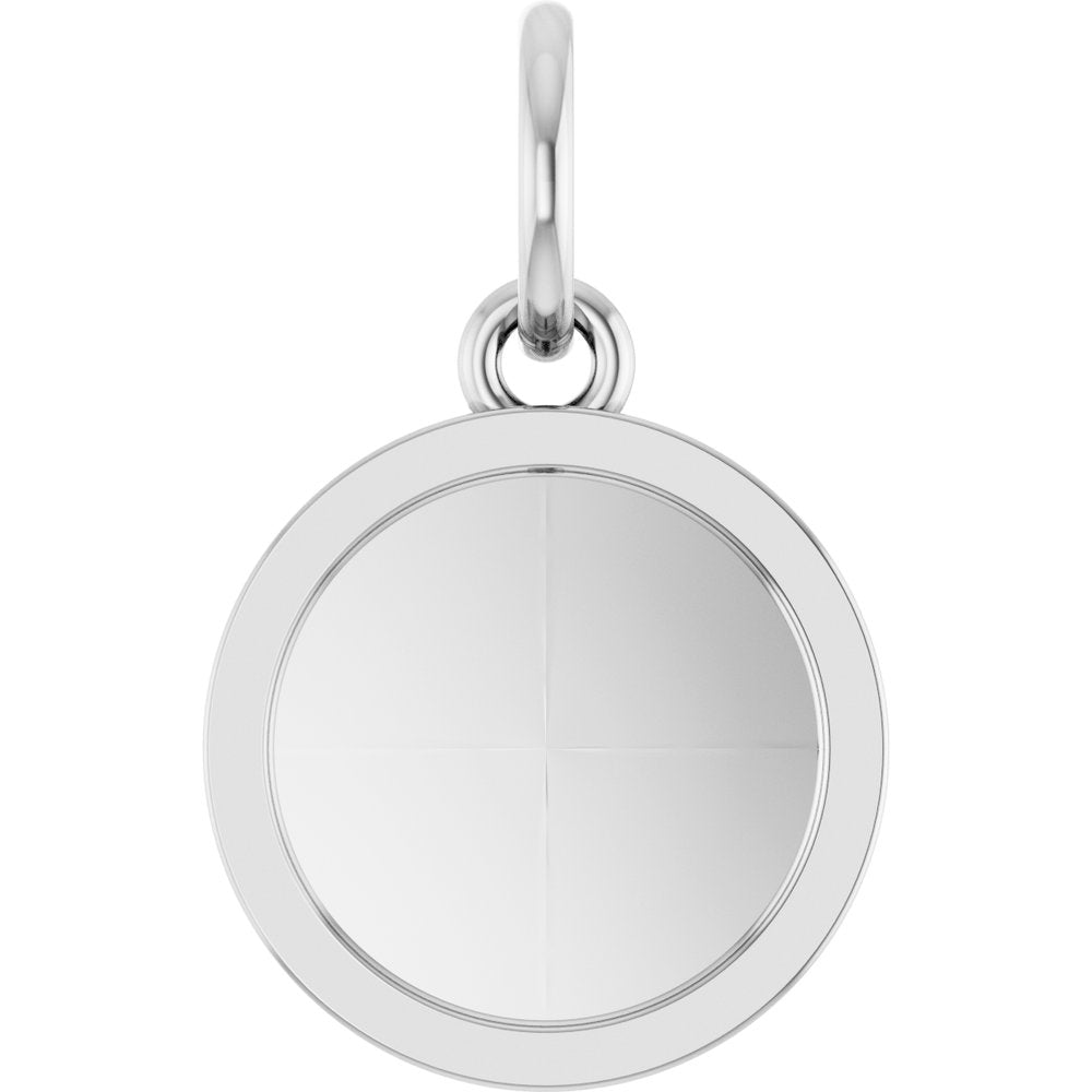 Sterling Silver Engravable Round Pendant