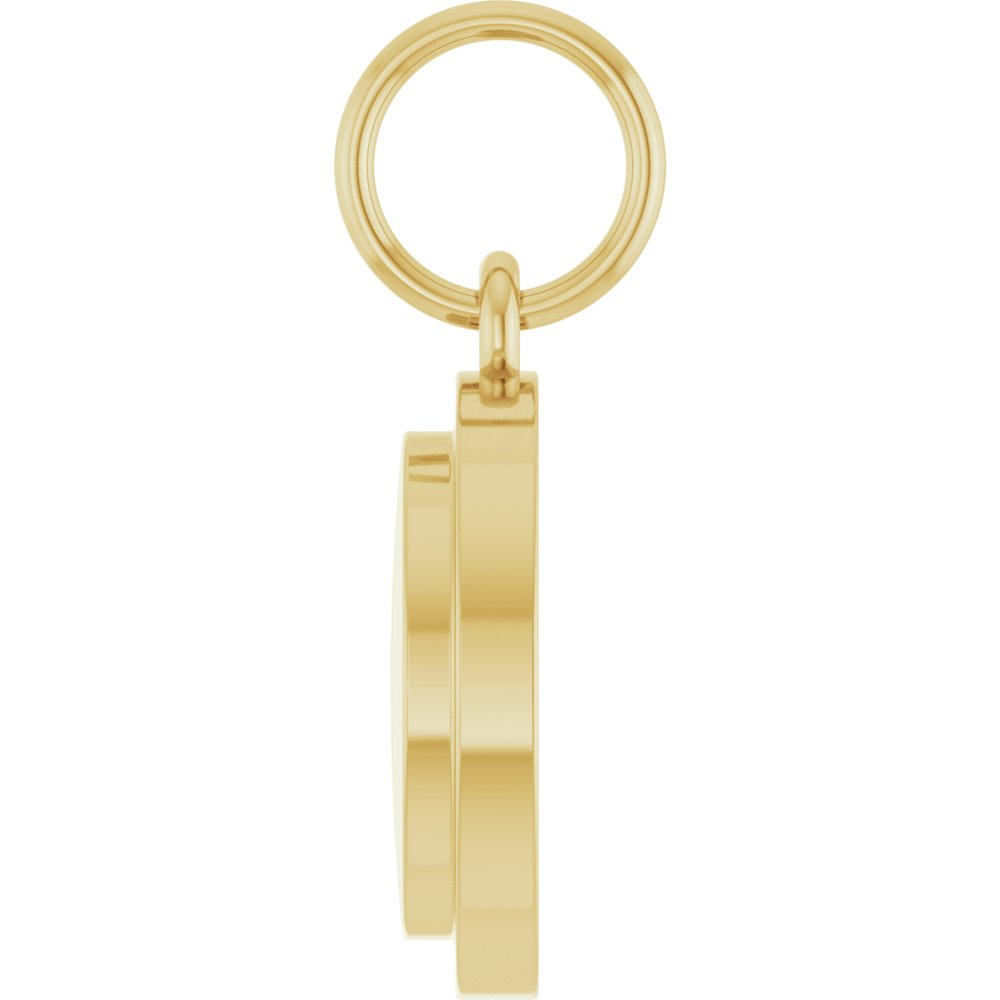 14K Yellow Gold Engravable Round Pendant