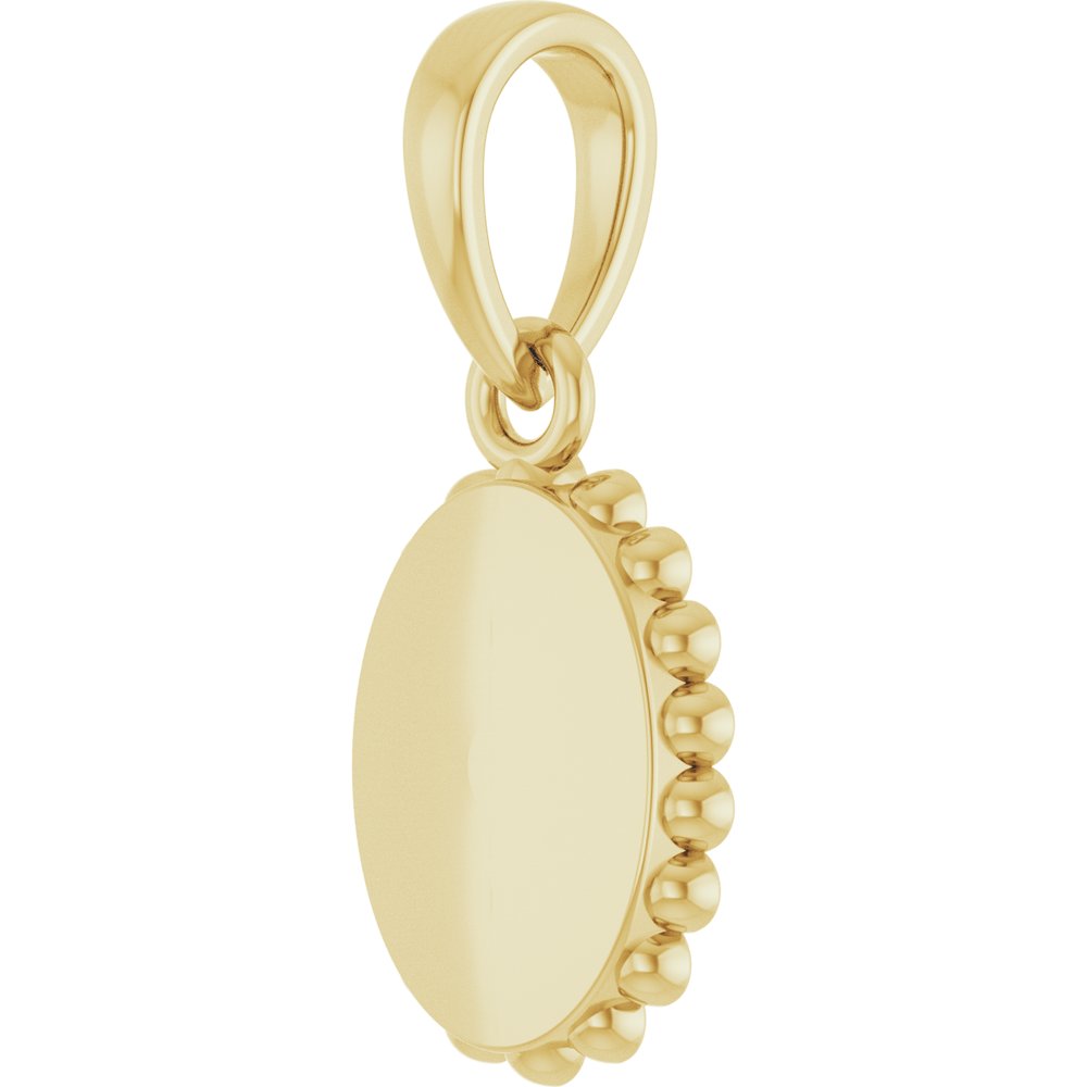 18K Yellow Gold-Plated Sterling Silver Engravable Vintage-Inspired Pendant