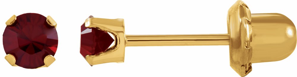 14K Yellow Imitation Mozambique Garnet Inverness® Piercing Earrings