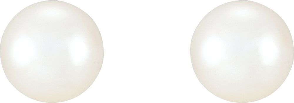 Sterling Silver 8-8.5 mm Cultured White Freshwater Pearl Earrings